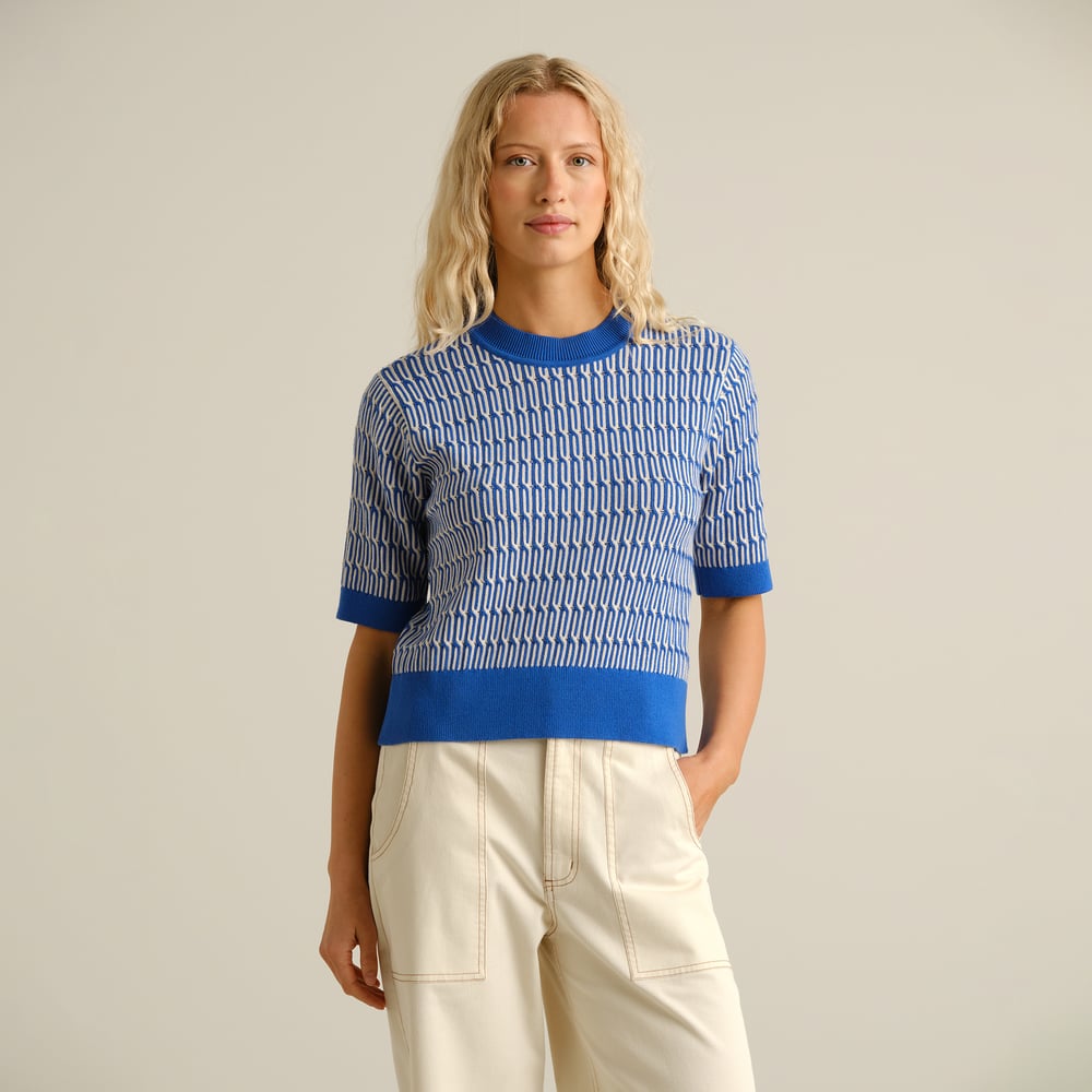 Knitted T-shirt Flen Infinity Knit Dazzling Blue