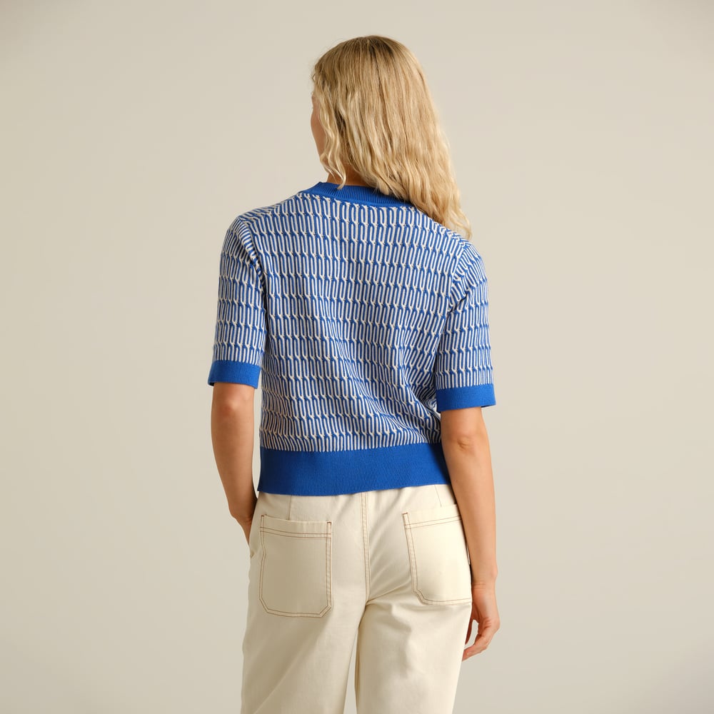 Knitted T-shirt Flen Infinity Knit Dazzling Blue