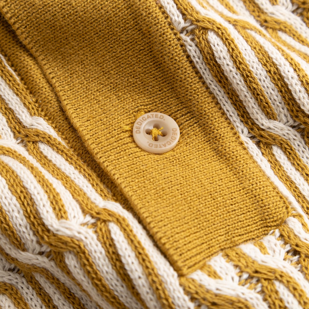 Knitted Polo Nogersund Bronze Yellow