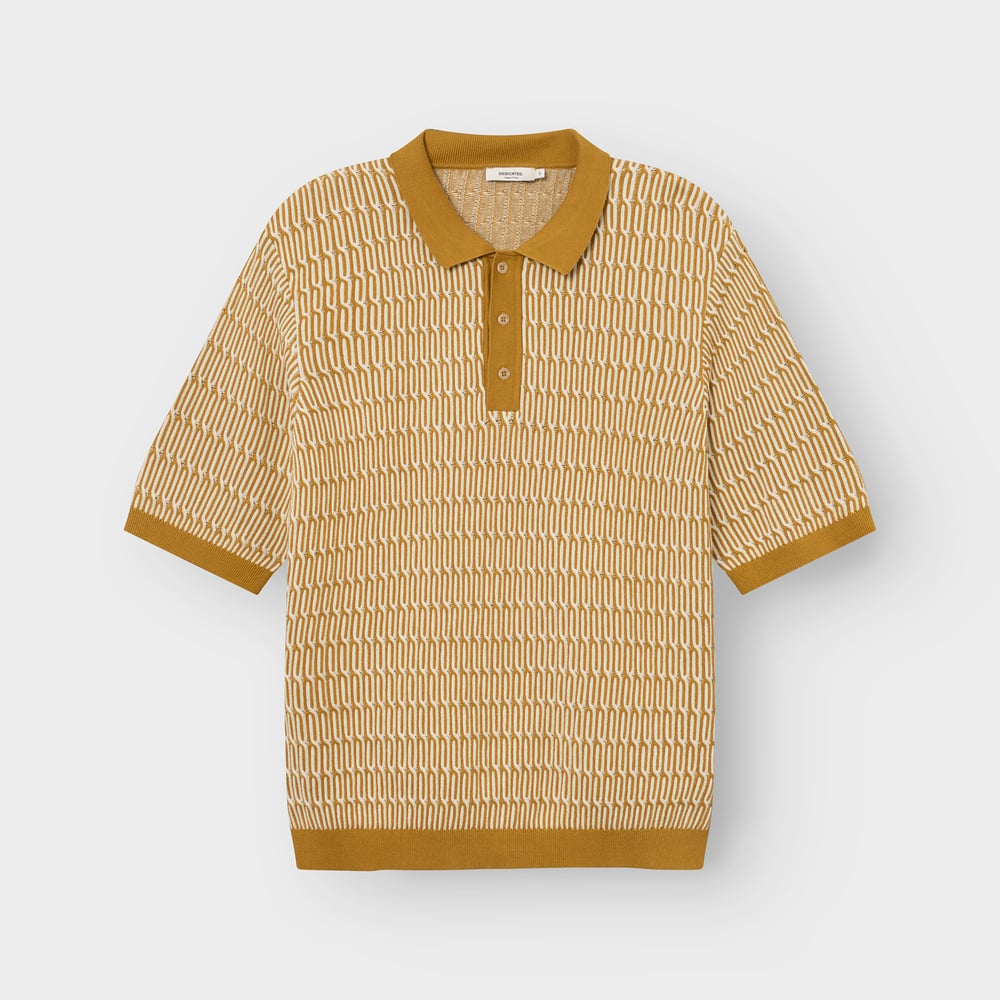 Knitted Polo Nogersund Bronze Yellow