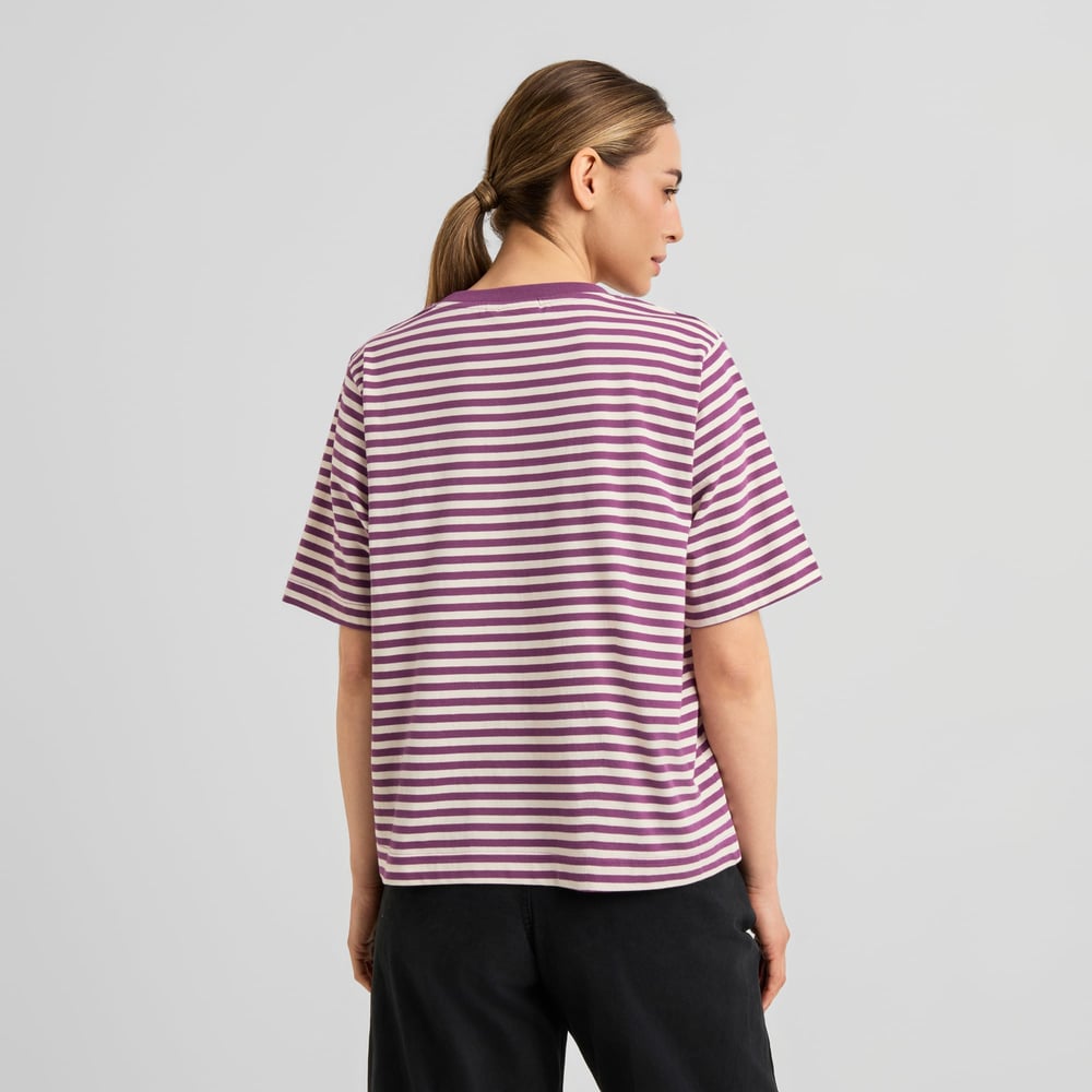 T-shirt Vadstena Stripes Purple/Off-White