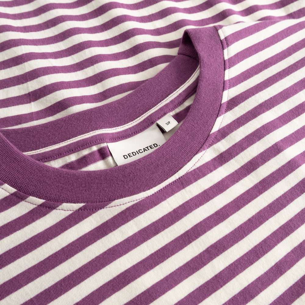 T-shirt Vadstena Stripes Purple/Off-White