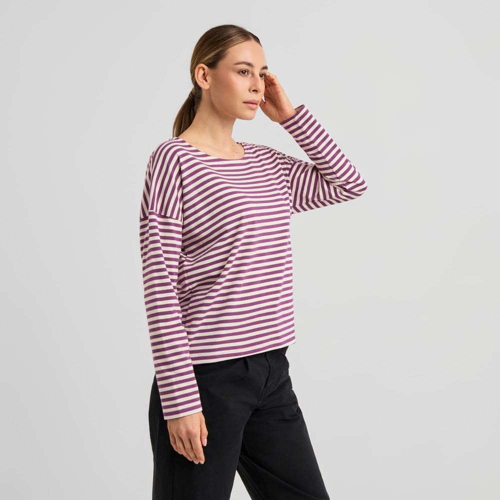 Top Humledal Stripes Purple/Off-White