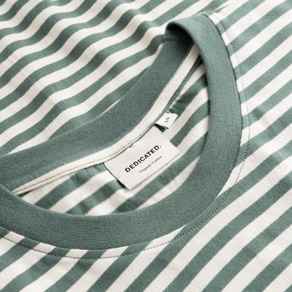 T-shirt Stockholm Stripes Green/Off-White