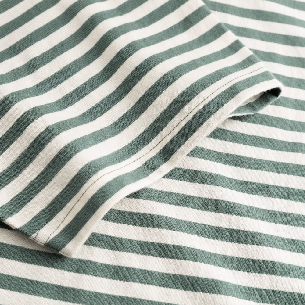 T-shirt Stockholm Stripes Green/Off-White