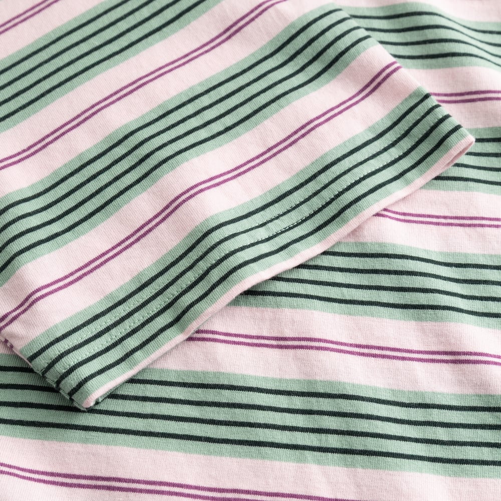 T-shirt Stockholm Stripes Retro Stripe Granite Green