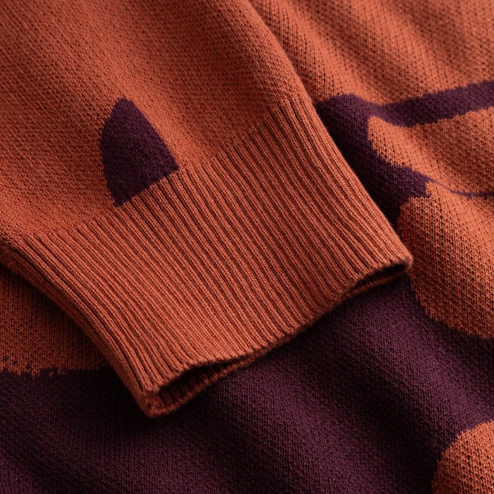 Sweater Mora Abstract Coral Fig Red