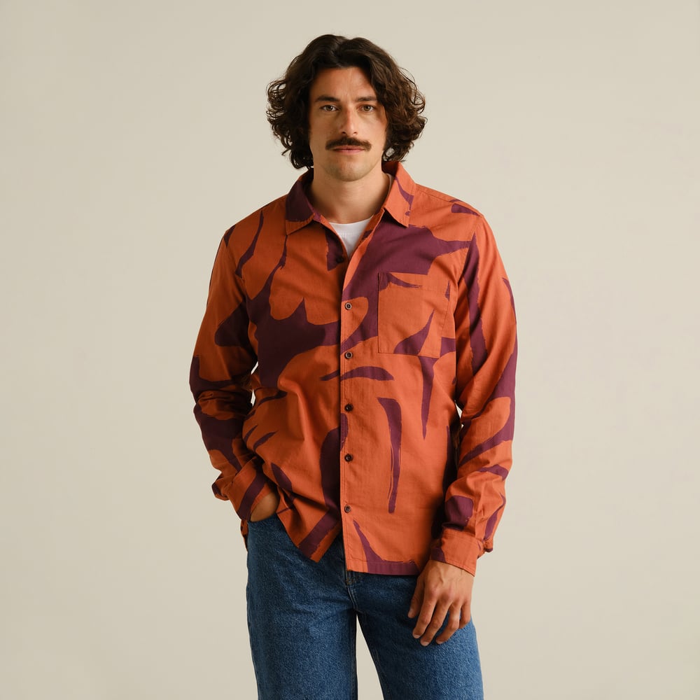 Shirt Edsta Abstract Coral Fig Red