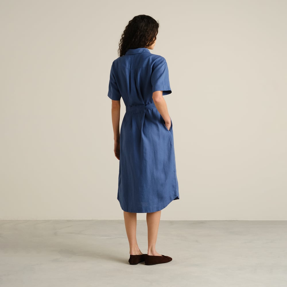 Shirt Dress Ripa Linen True Blue