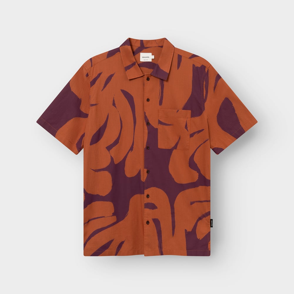 Shirt Brantevik Abstract Coral Fig Red