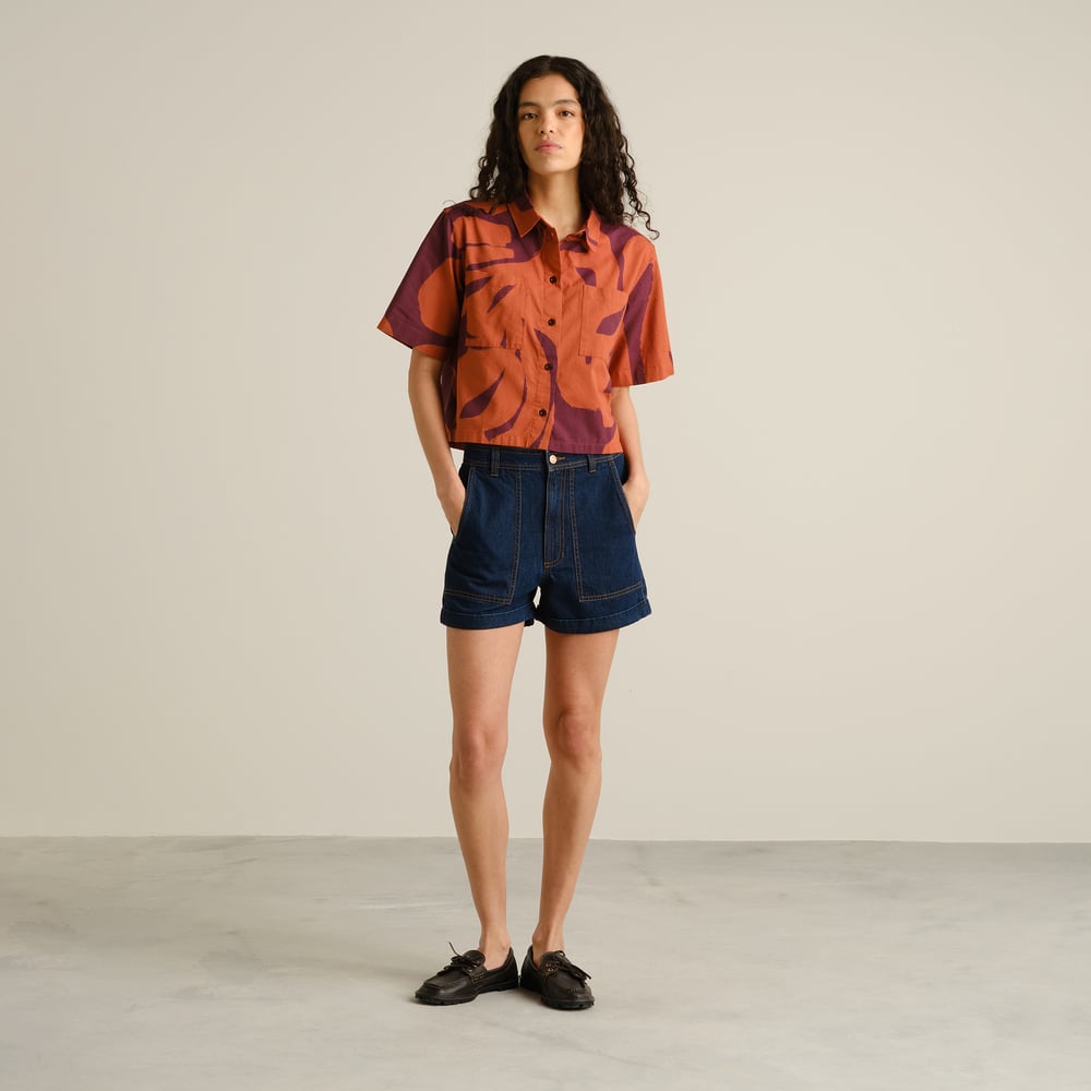 Shirt Grundvik Abstract Coral Fig Red