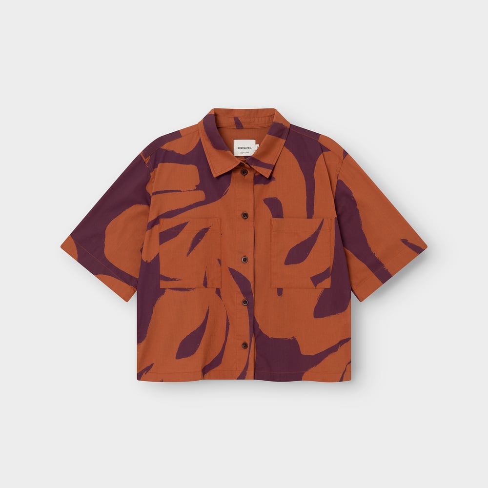 Shirt Grundvik Abstract Coral Fig Red