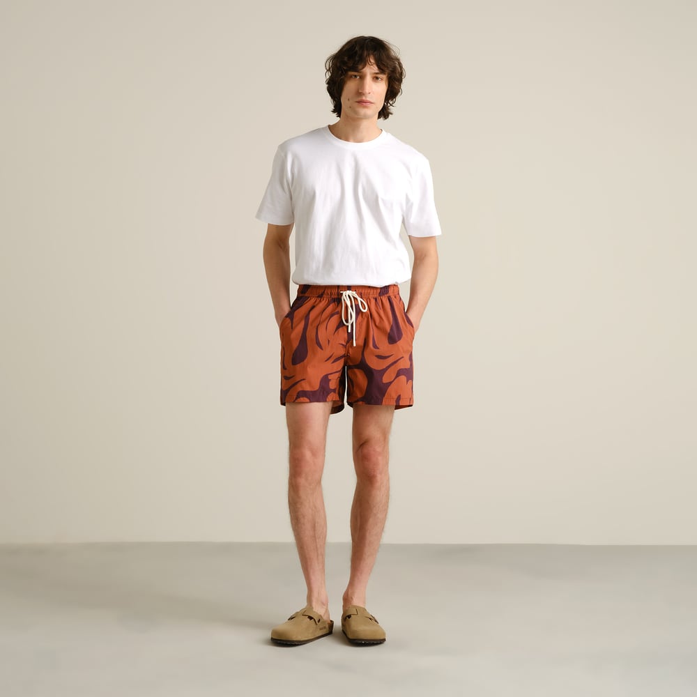 Swim Shorts Birka Abstract Coral Fig Red