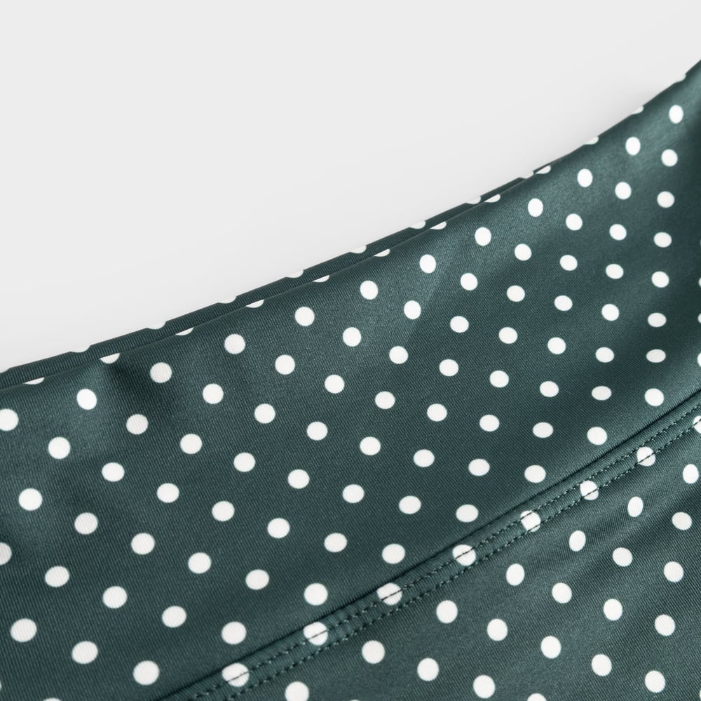 Bikini Pants Slite Polkadots Dark Green