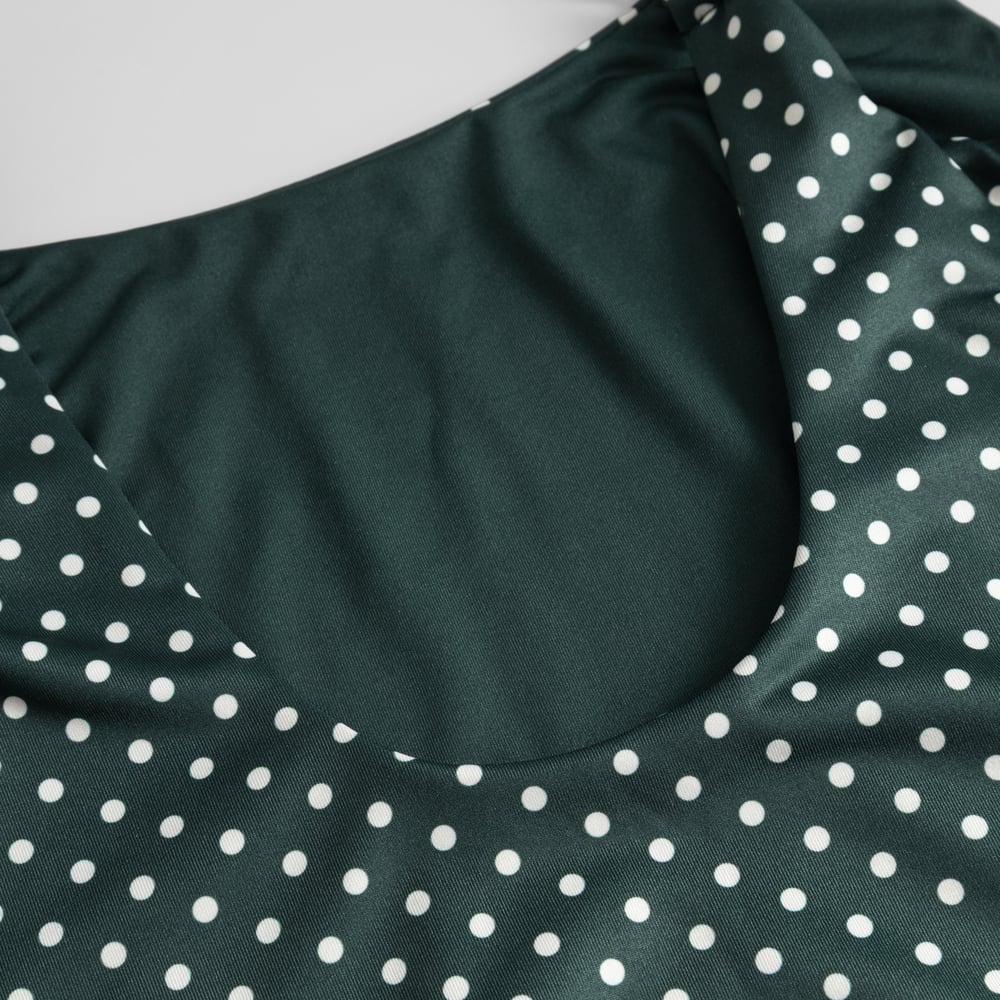 Swimsuit Simrishamn Polkadots Dark Green