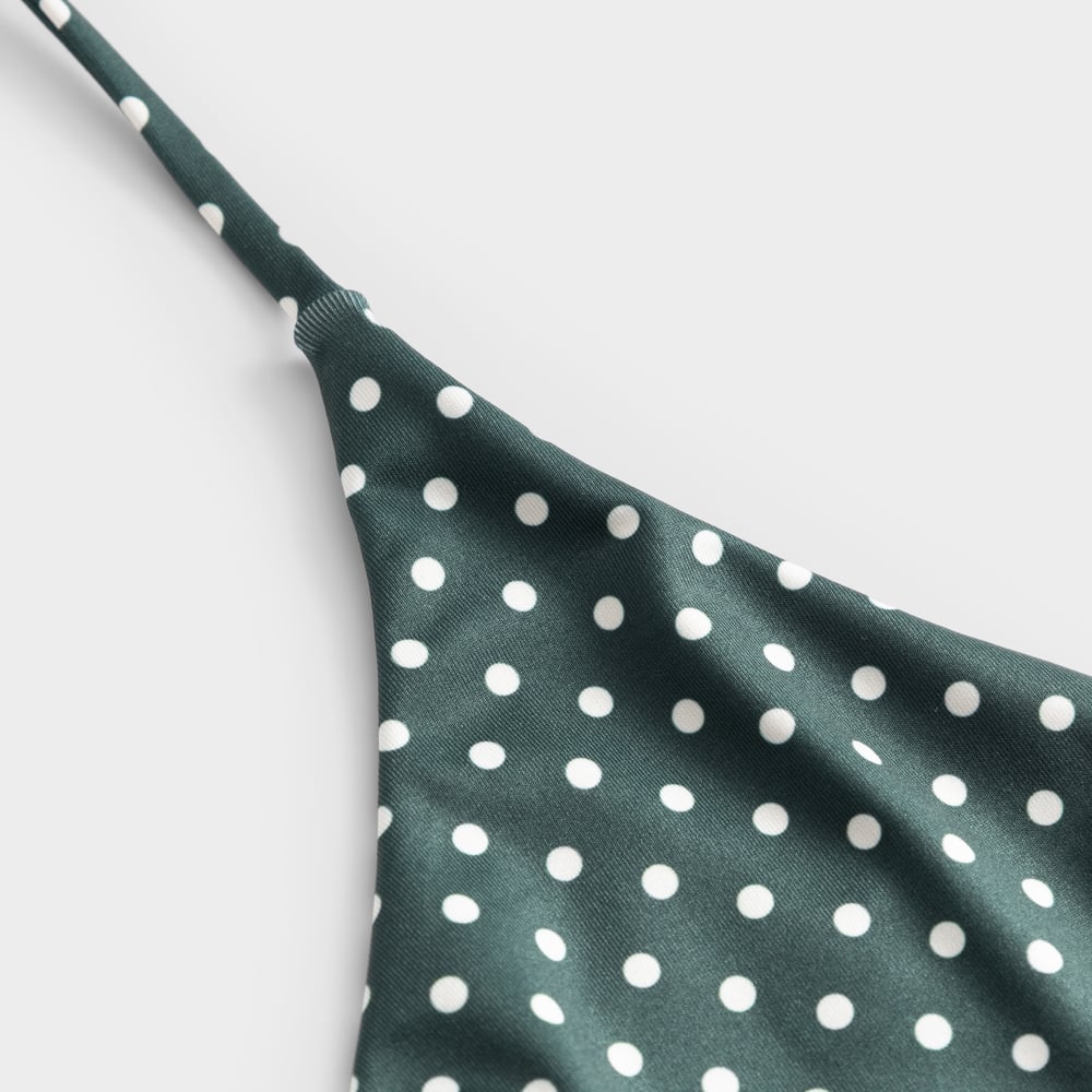 Bikini Top Yxlan Polka Dot Dark Green