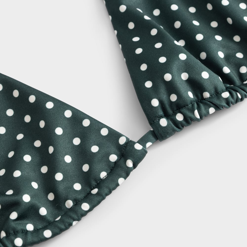 Bikini Top Yxlan Polka Dot Dark Green