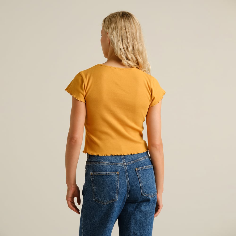 Rib Top Ven Amber Yellow