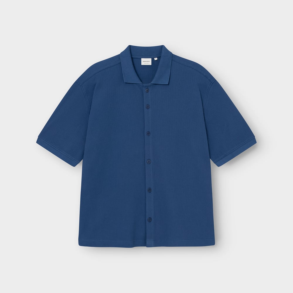 Shirt Falkvik Waffle True Blue