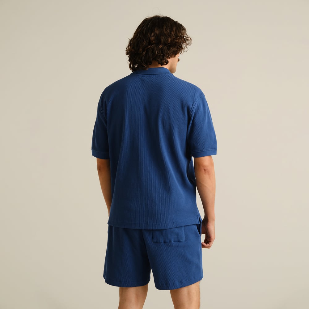 Shirt Falkvik Waffle True Blue