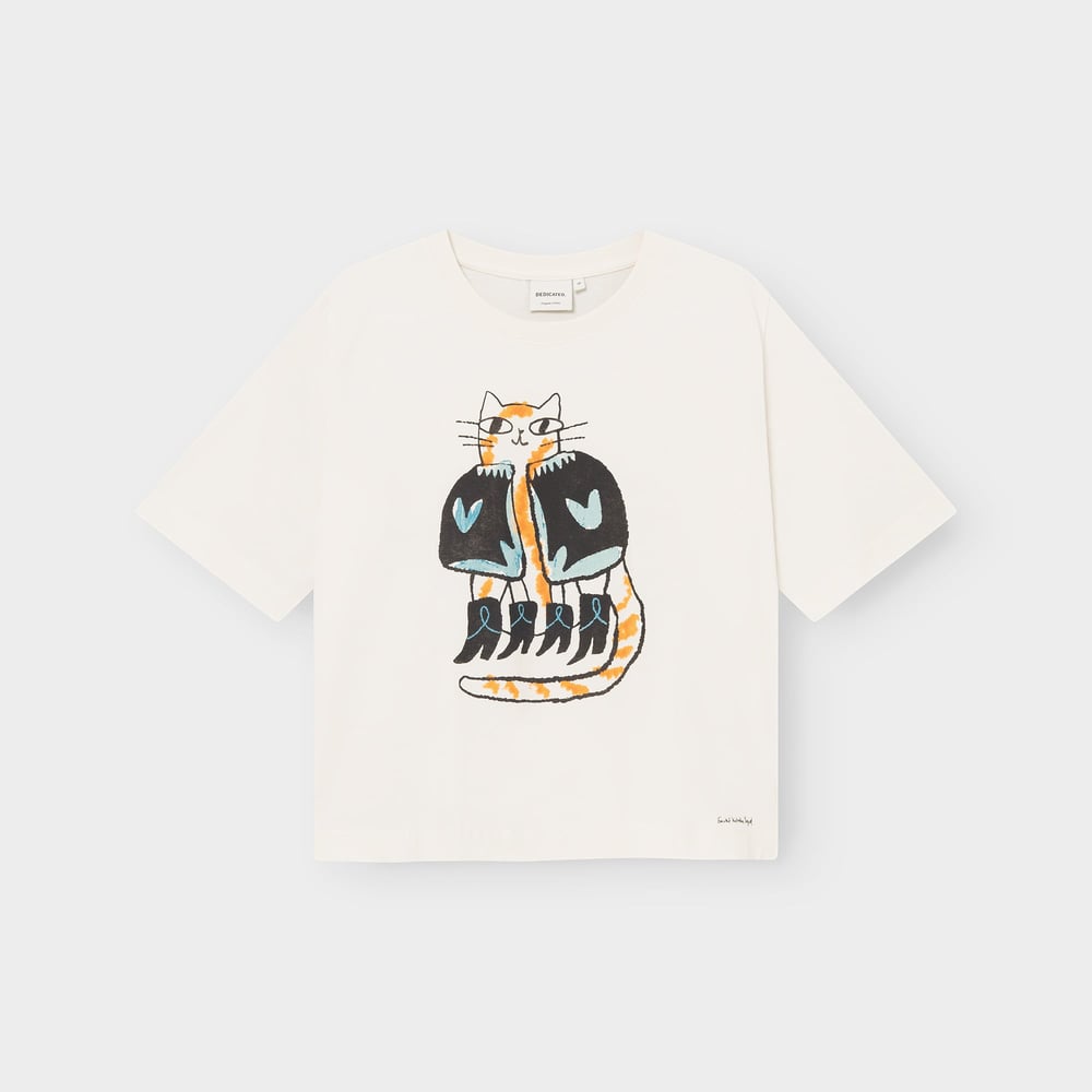 T-shirt Vadstena Cowboy Cat Off-White