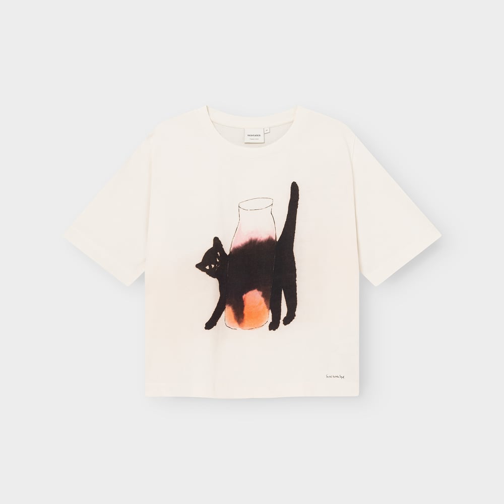 T-shirt Vadstena Black Ink Cat Off-White