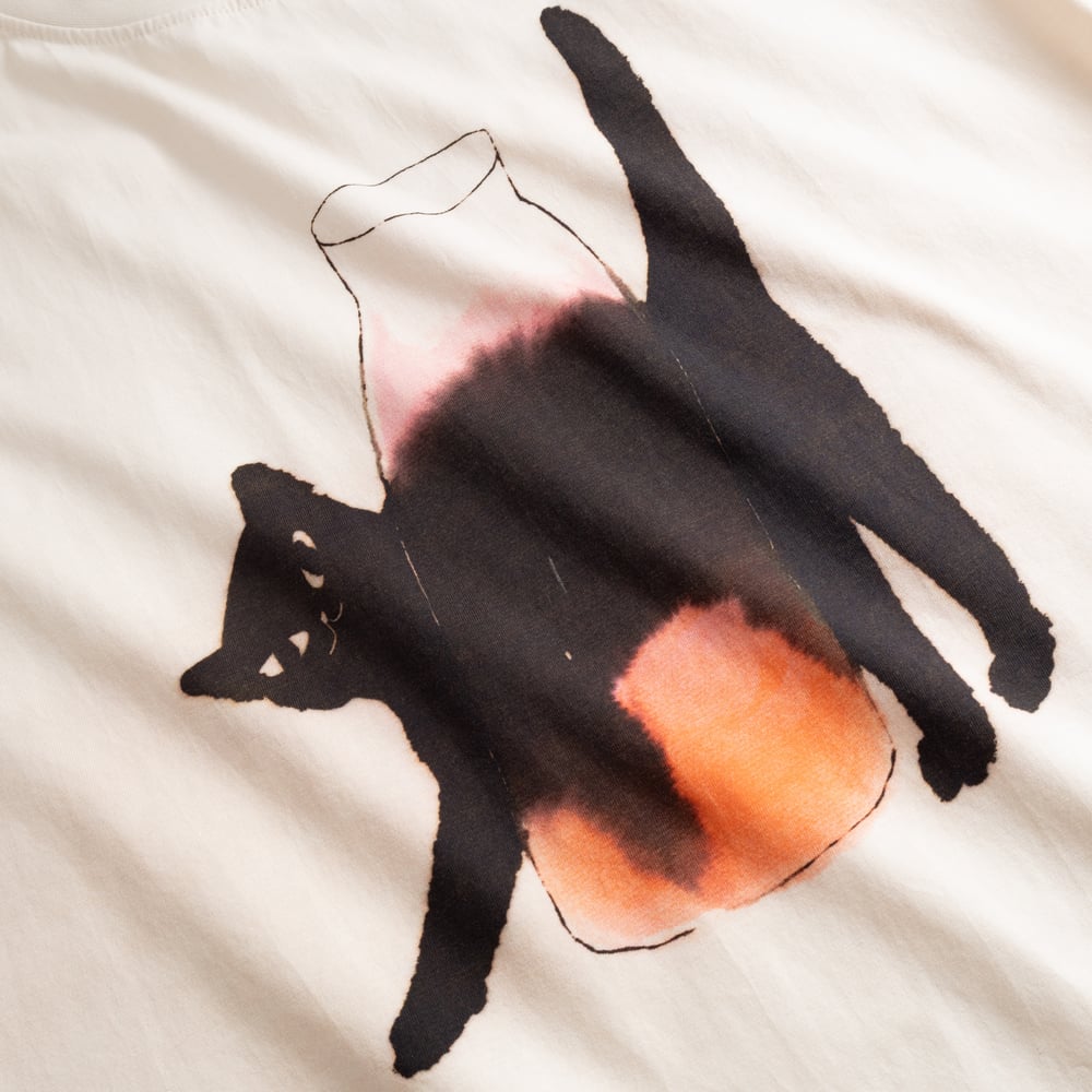 T-shirt Vadstena Black Ink Cat Off-White