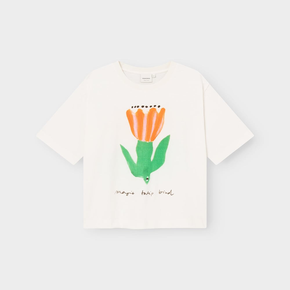T-shirt Vadstena Magic Tulip Bird Off-White
