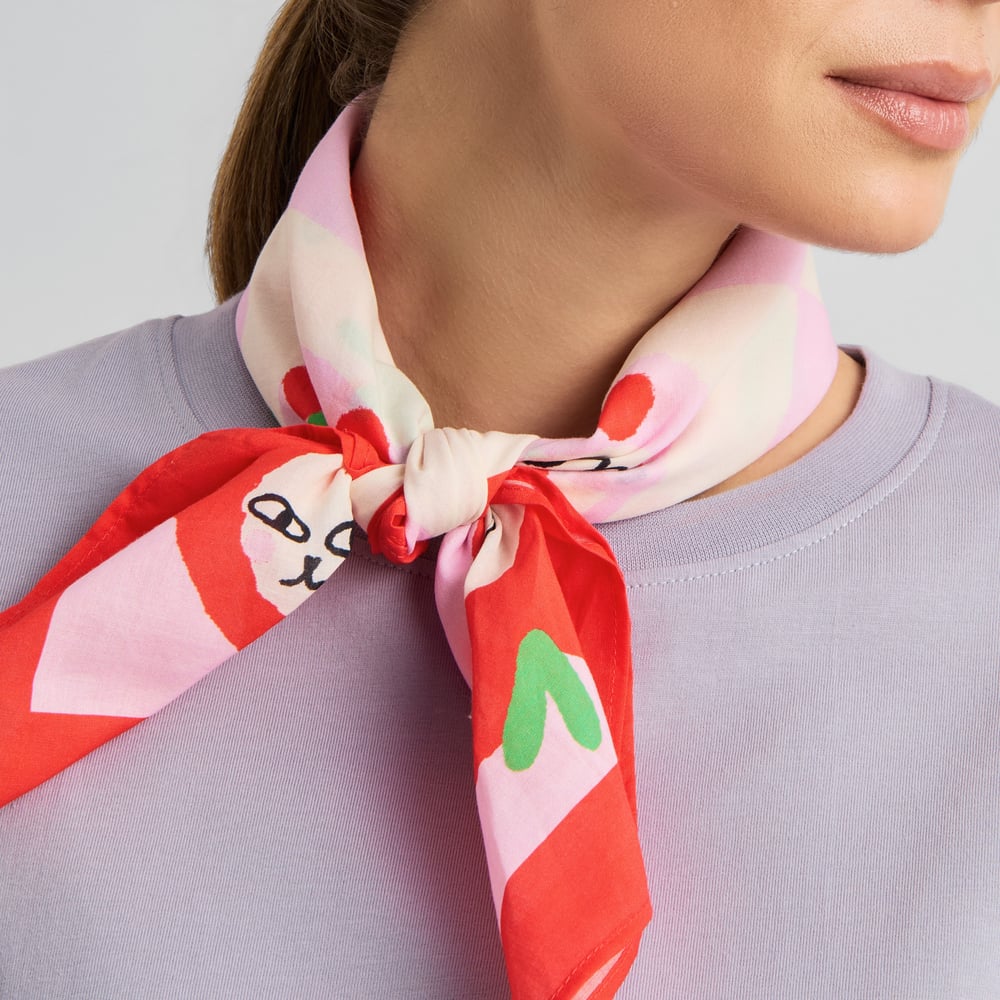 Scarf Kullavik Fruit Cat Bingo Multi Color