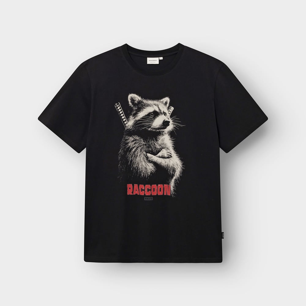 T-shirt Stockholm Raccoon Black