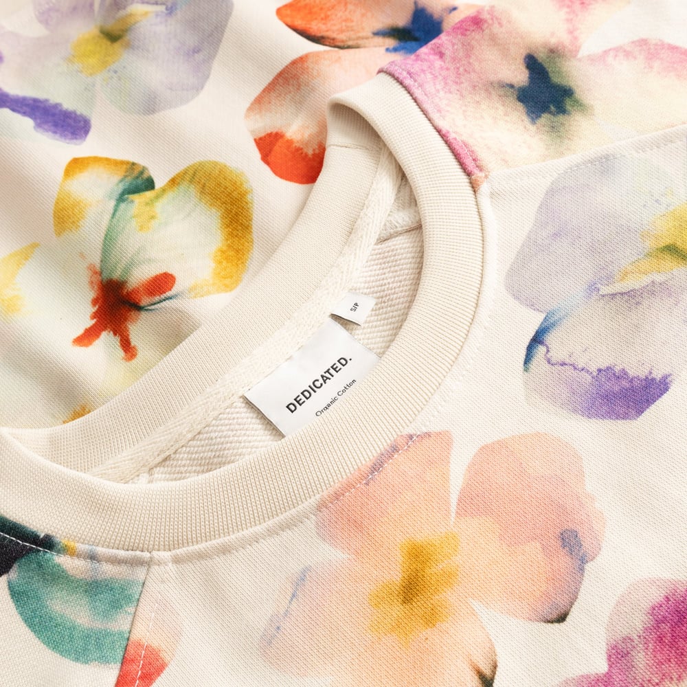Sweatshirt Ystad Flower Cut Egg White