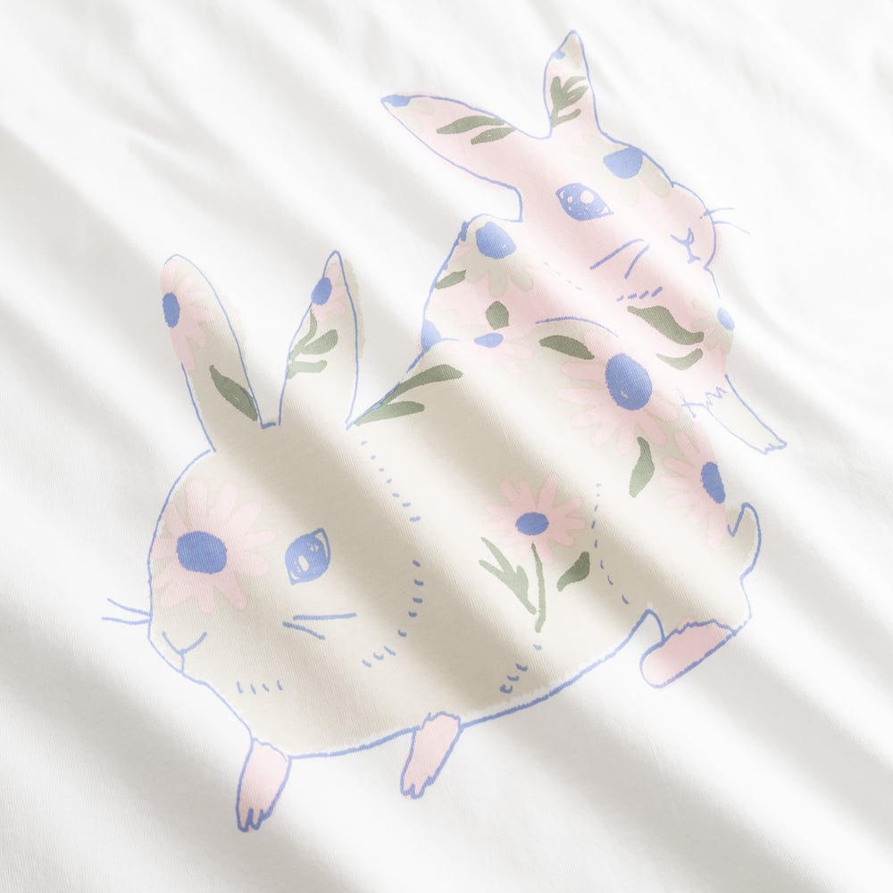 T-shirt Visby Flower Bunnies White