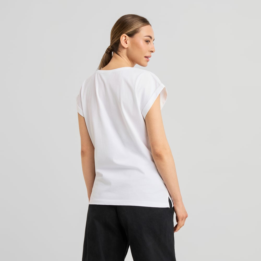 T-shirt Visby Mixed Media Flowers White