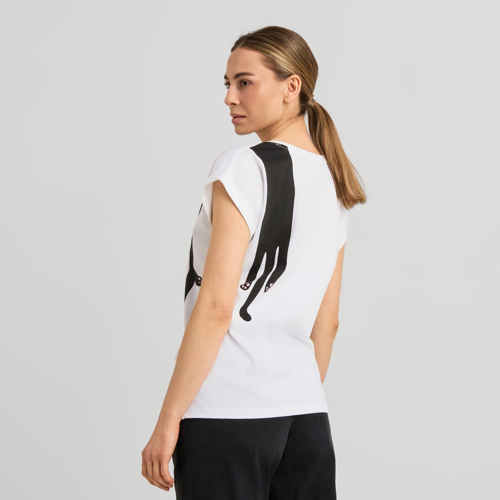 T-shirt Visby Long Cat White