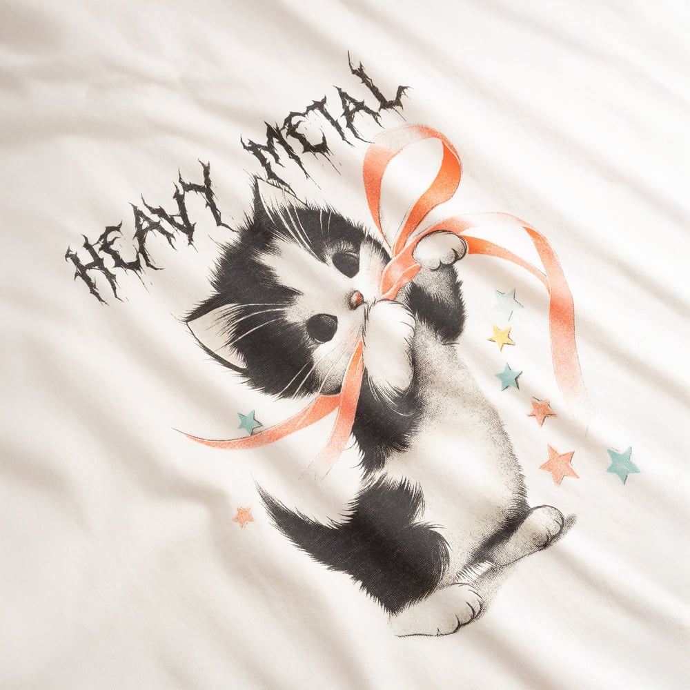 T-shirt Visby Heavy Metal Kitten Off-White