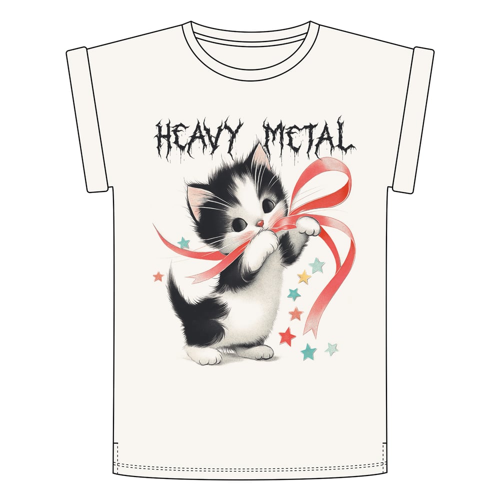 T-shirt Visby Heavy Metal Kitten Off-White
