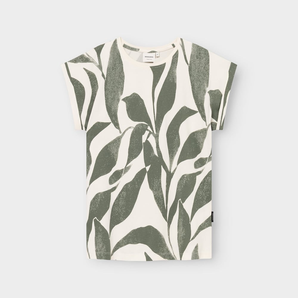 T-shirt Visby Abstract Leaf Jersey Green