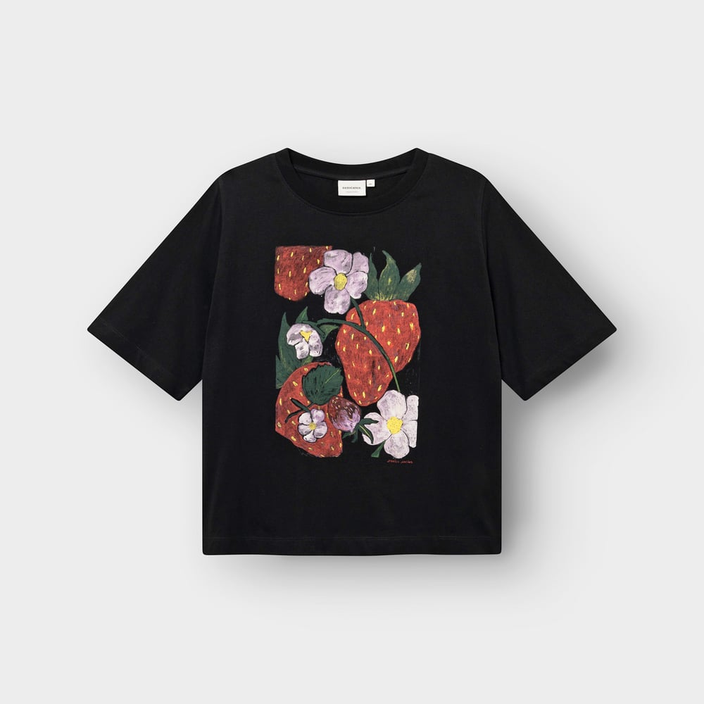 T-shirt Vadstena Strawberries Black