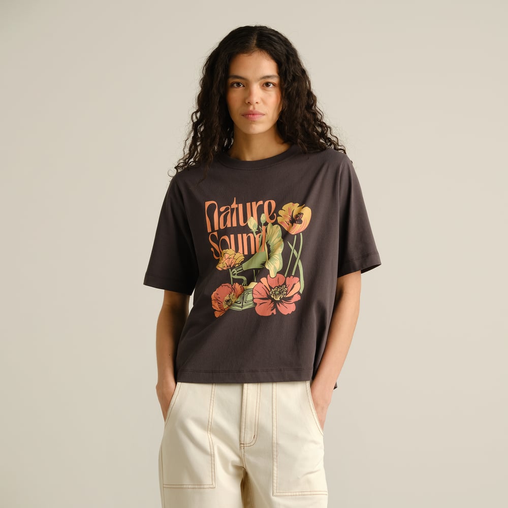 T-shirt Vadstena Nature Sound Charcoal
