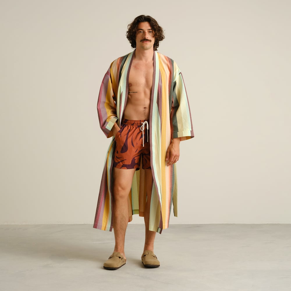 Glabo Bathrobe Sunset Stripe