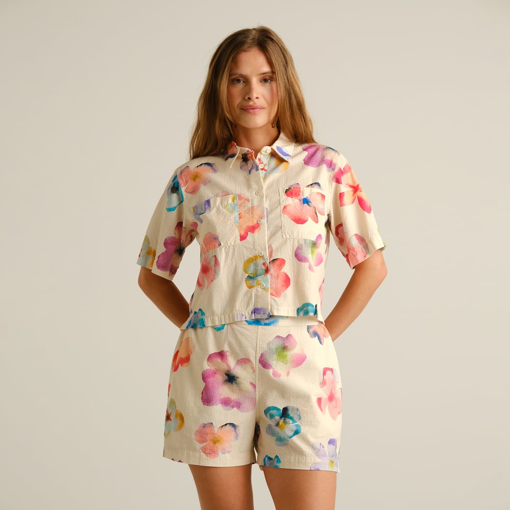 Shirt Grundvik Flower Cut Egg White