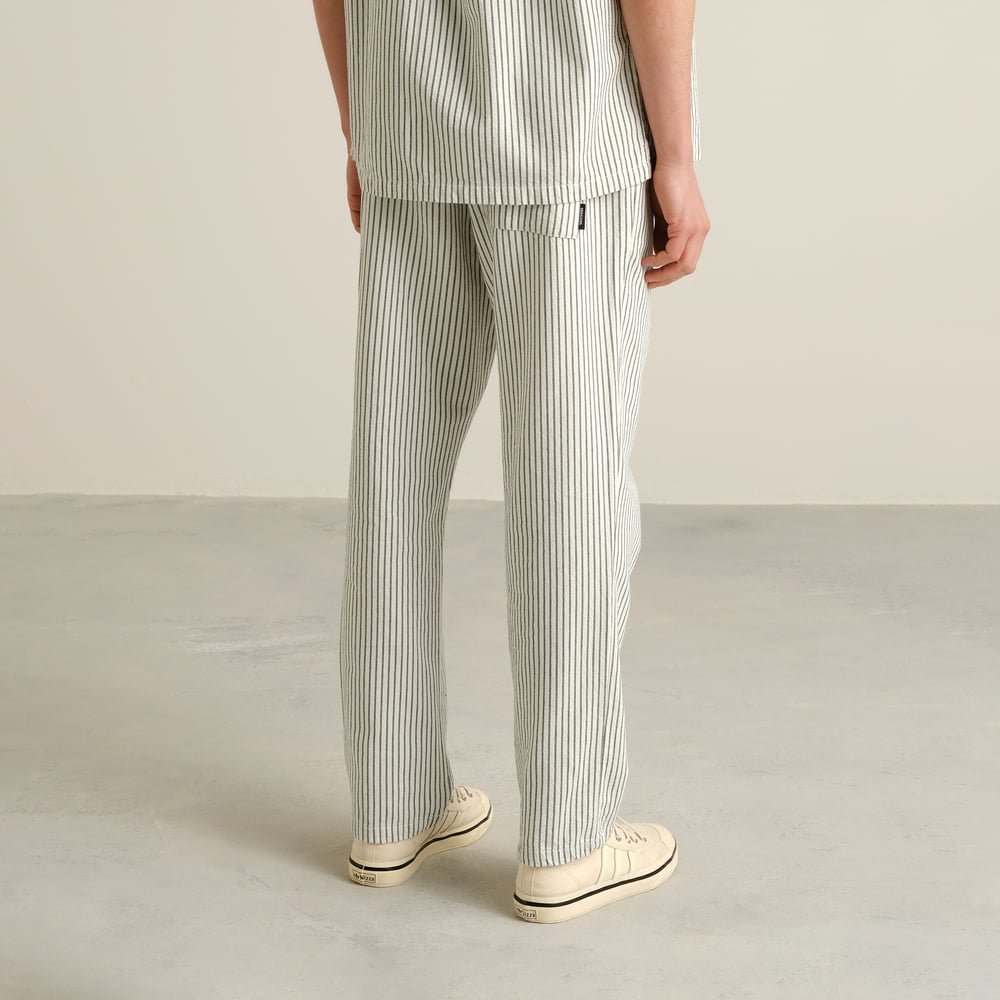 Pants Borrby Work Stripe Forest Green