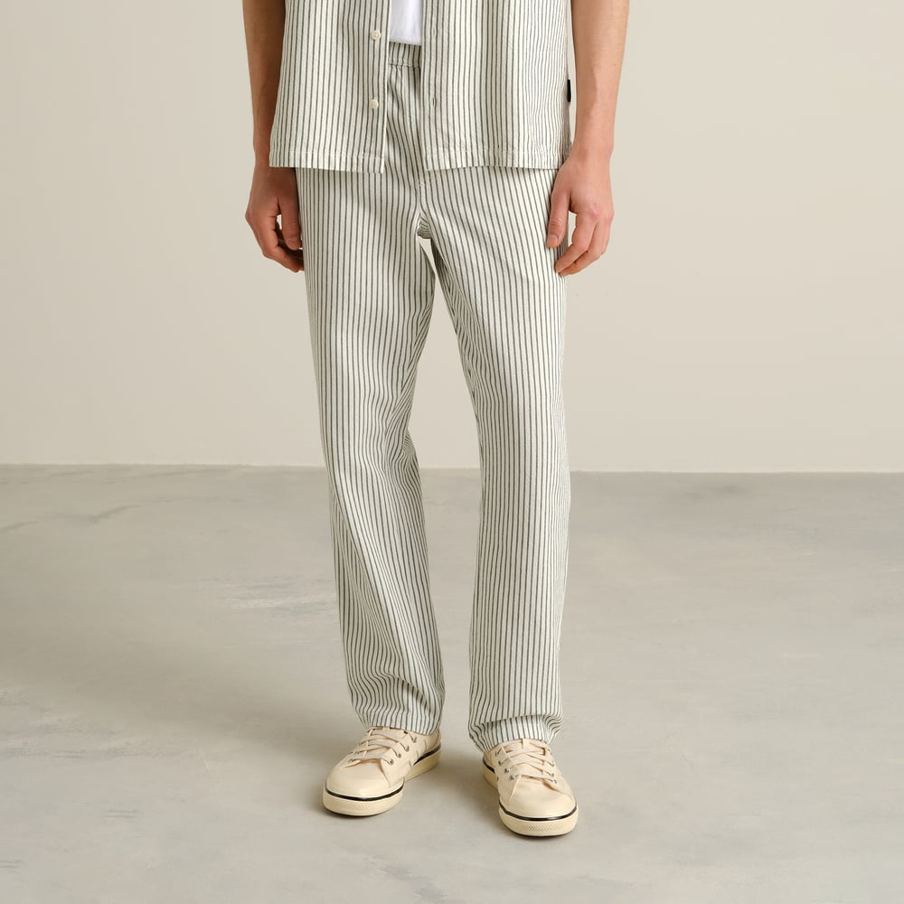 Pants Borrby Work Stripe Forest Green
