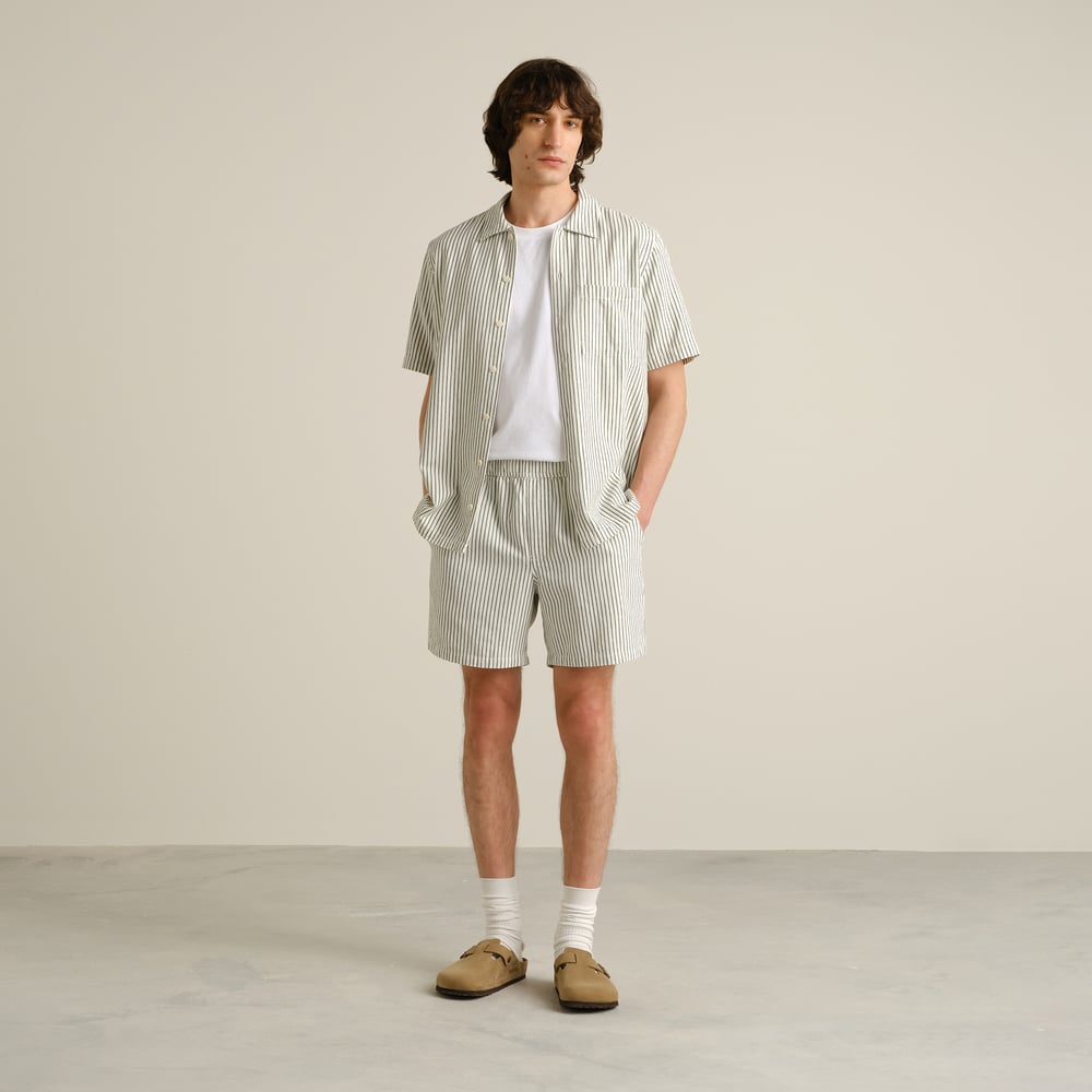Shorts Sibbarp Work Stripe Forest Green