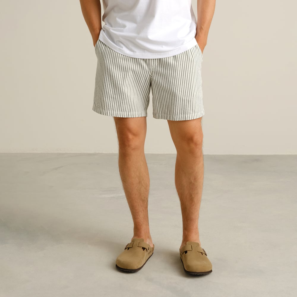 Shorts Sibbarp Work Stripe Forest Green