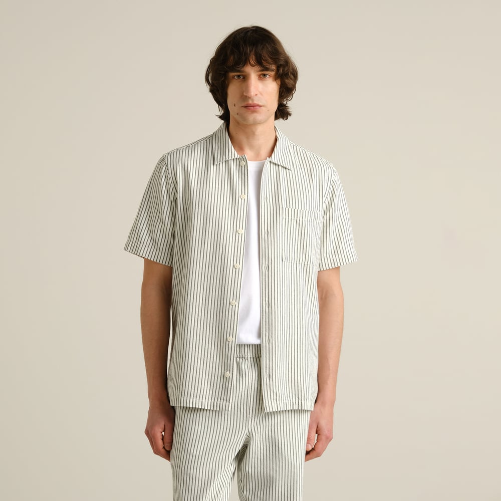 Shirt Brantevik Work Stripe Forest Green
