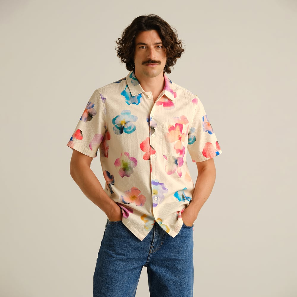 Shirt Brantevik Flower Cut Egg White