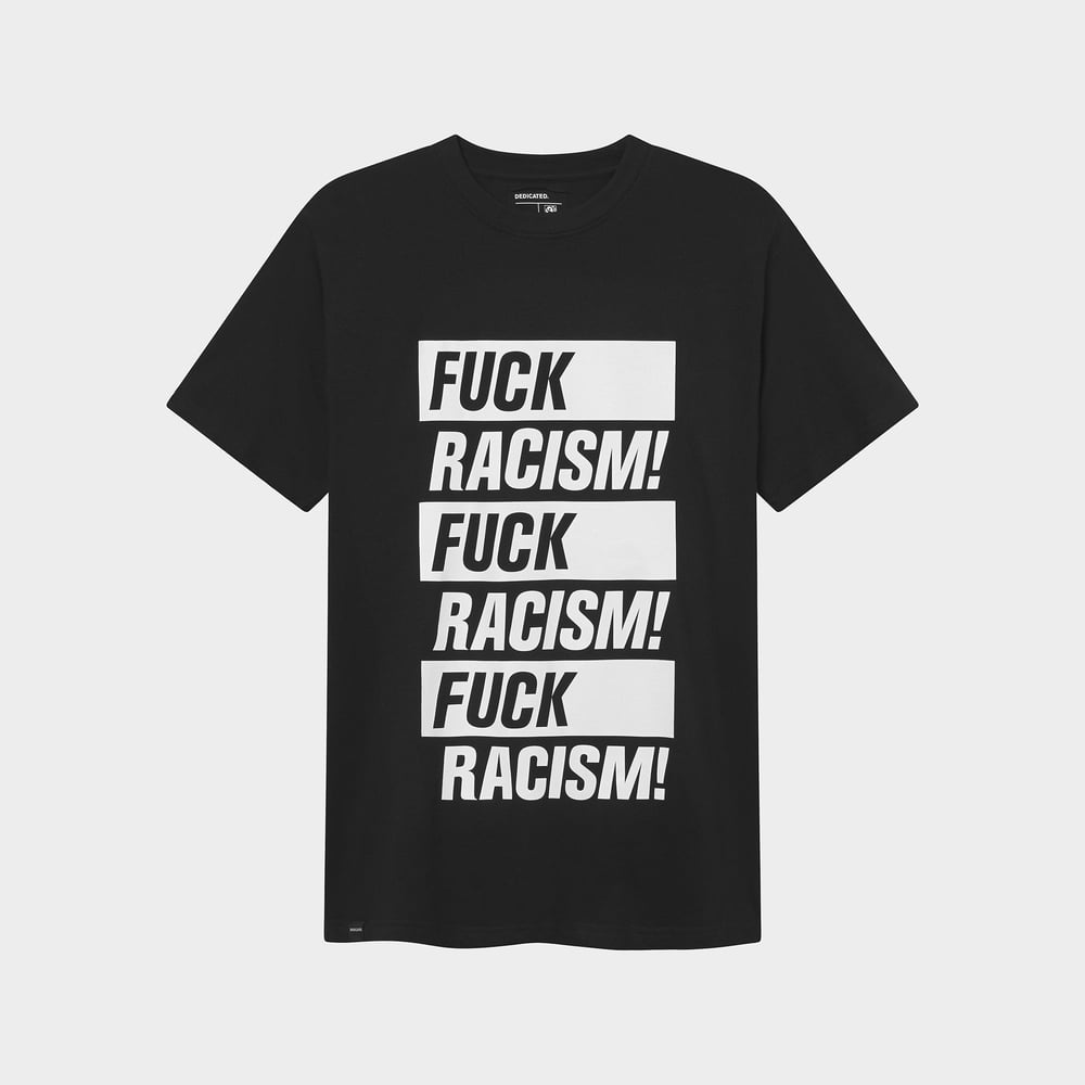 T-shirt Stockholm Fuck Racism Black