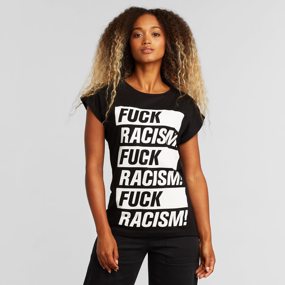 T-shirt Visby Fuck Racism Black