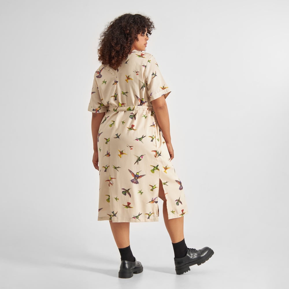 Dress Bornholm Floral Hummingbirds Multi Color